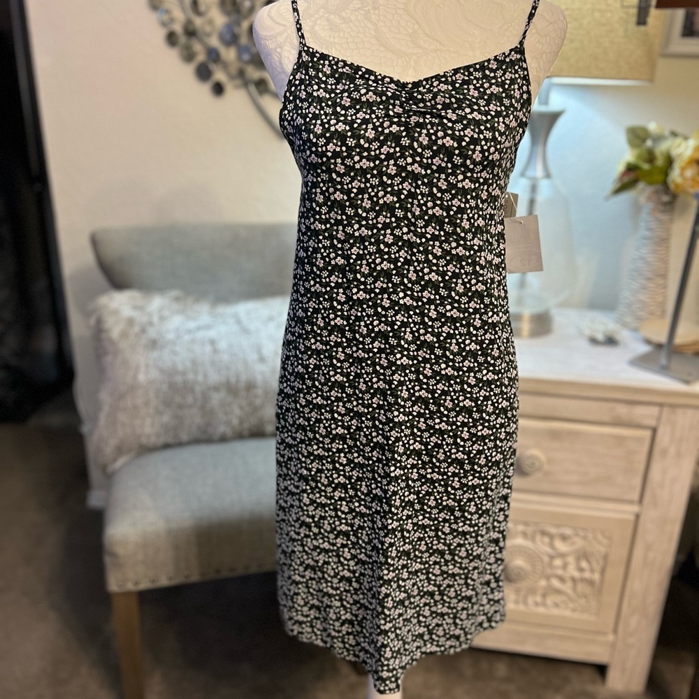 Floral Black Mini Dress